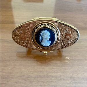 Elegant Gold Cameo Lipstick Holder.